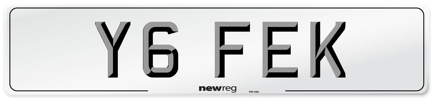 Y6 FEK Number Plate from New Reg